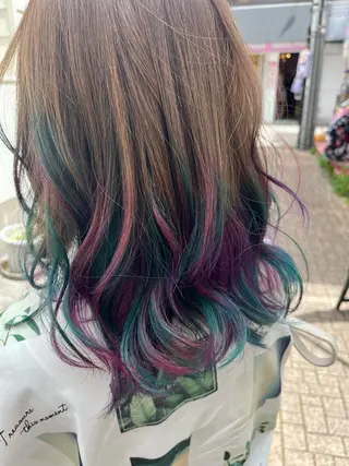 セミロング カラー 原宿サロン代表 デザインカラー伊藤卓のヘアスタイル