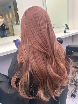 ロング カラー パーマ ヘアアレンジ メンズ キッズ ブリーチなしカラー/ ブラウン/レイヤーのヘアスタイル