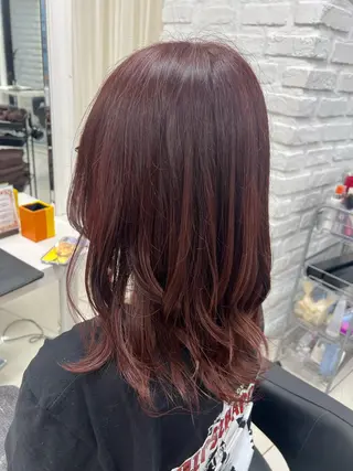 セミロング カラー 【暖色カラー特化】 中山由梨のヘアスタイル