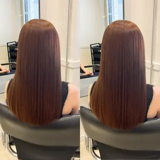 ロング 縮毛矯正/髪質改善 /レイヤー/韓国のヘアスタイル