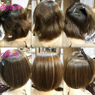 ミディアム カラー パーマ ブリーチ縮毛矯正/ デサキ ショウヘイのヘアスタイル