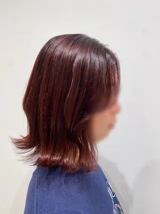 ミディアム カラー 山下 優美のヘアスタイル