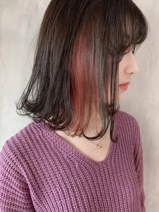 ミディアム カラー SAKURA 原宿所属・なかの たくみのヘアスタイル