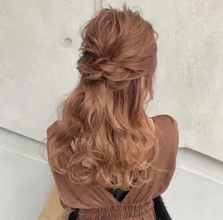 セミロング カラー ヘアアレンジ Aloa透明感ヘア ♡kanami♡のヘアスタイル