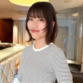 ミディアム モデル募集/山田蓮/ レイヤーボブのヘアスタイル