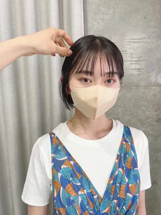 ショート カラー ボブパーマコテ巻き風 パーマNo1深江秀平のヘアスタイル