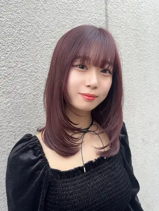 セミロング 💎曲がる縮毛矯正 💎透明感カラー/のヘアスタイル