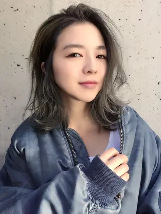 ミディアム カラー パーマ ヘアアレンジ メンズ キッズ ネイル マツエク・マツパ 韓国風×透明感カラー 髪質改善オタベシンヤのヘアスタイル