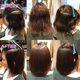 セミロング パーマ ブリーチ縮毛矯正/ デサキ ショウヘイのヘアスタイル