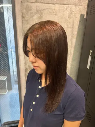 セミロング カラー 透明感カラー/縮毛/ chino🍀のヘアスタイル