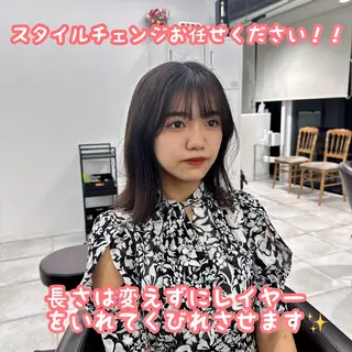 ミディアム カラー ブリーチなし/レイヤ ー特化🌈Tommyのヘアスタイル