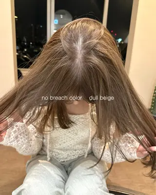 ミディアム カラー MIYU ブリーチなしWカラーのヘアスタイル