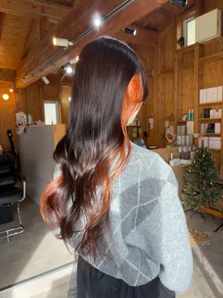 ロング カラー まろみ暖色×ボブ ×chia🕯のヘアスタイル