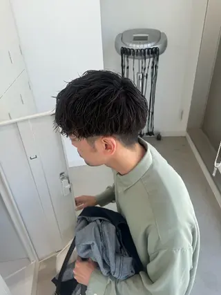 ショート パーマ メンズ 店長　MANAMI ／ブリーチ／骨格ボブのヘアスタイル