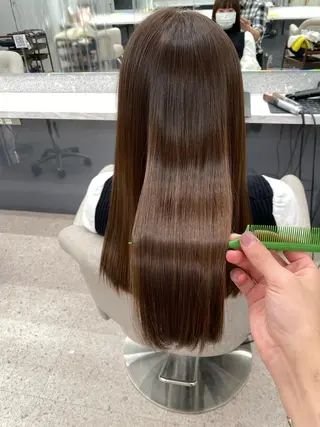 セミロング 京都レイヤーカット/ 縮毛矯正/羽柴りくのヘアスタイル