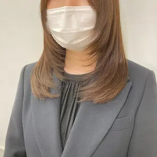 ミディアム カラー パーマ ヘアアレンジ ウルフレイヤー エクステ/kokiのヘアスタイル