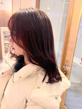 セミロング カラー 顔周りカット/ボブ/ ツヤ髪/coconaのヘアスタイル