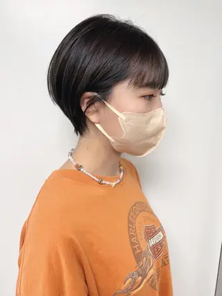 ショート morio from london所属・松岡彩華 ボブ /グレージュのヘアスタイル