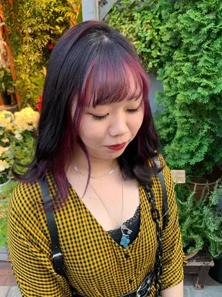 ミディアム カラー ピンクベージュ/新潟 万代/高橋桃葉🍑のヘアスタイル