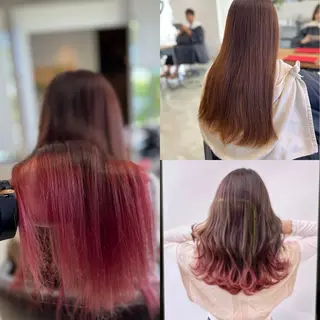 ロング カラー Aile所属・酸性ストレート／カラ ー/山下高明のヘアスタイル