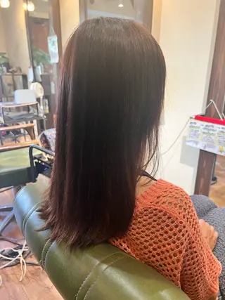 セミロング カラー Luster Friends所属・まゆ | 艶カラー | ストレートのヘアスタイル