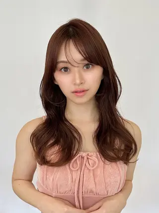 セミロング カラー JYUNESU表参道所属・韓国ヘア🇰🇷🎀 透明感カラーのヘアスタイル