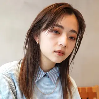 ロング カラー センターパート/ 暖色カラーayuのヘアスタイル