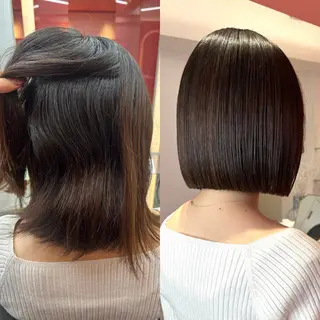 ショート 莉乃/縮毛矯正/髪質 改善/艶カラーのヘアスタイル