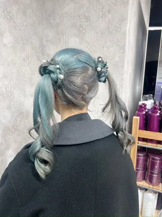 ロング カラー ヘアアレンジ 💕ブリーチ/ヘアメ 🎀YUUKAのヘアスタイル