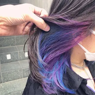 セミロング カラー 原宿サロン代表 デザインカラー伊藤卓のヘアスタイル