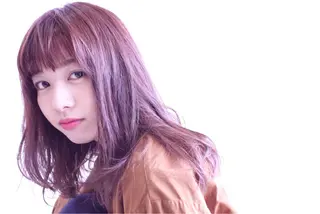 セミロング カラー 髪質改善/ 艶髪カラー/益田直幸のヘアスタイル