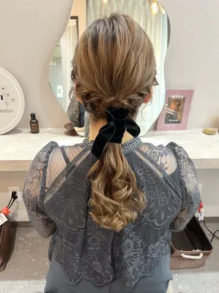 セミロング ヘアアレンジ エクステ＆ヘアセット Milaのヘアスタイル