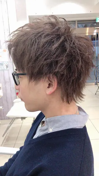 ショート メンズ 髪質改善× ハイライト溝江のヘアスタイル