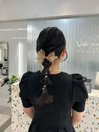 セミロング 卒業式ヘアセット🎀 ヘアアレンジのヘアスタイル