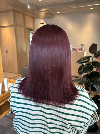 セミロング カラー りあの🎀 /暖色カラー🍒のヘアスタイル
