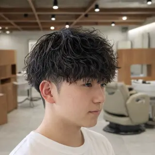 ショート パーマ メンズ JUNTA 梅田茶屋町のヘアスタイル