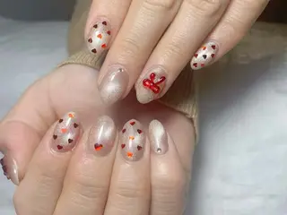 ネイル ユリ🎀長さだし/ パラジェル/持ち込みのネイルデザイン