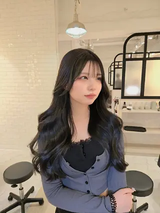 ロング &chaLme   心斎橋所属・emi/髪質改善/ 韓国風/艶カラーのヘアスタイル