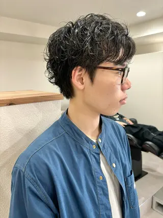 ショート パーマ メンズ icie所属・大阪ヴィーガンサロン KANAKOのヘアスタイル