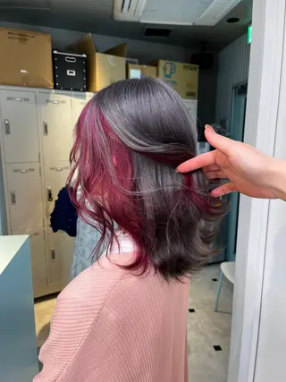 ミディアム カラー ブリーチカラー 🩵MIZUKIのヘアスタイル