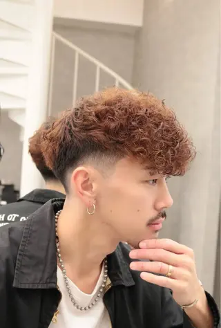 ミディアム カラー パーマ メンズ 谷口 悠生のヘアスタイル