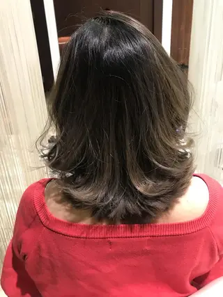 セミロング カラー 松本 将太のヘアスタイル