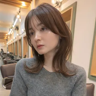 ミディアム 韓国レイヤー　船橋 徒歩5分/小川友美のヘアスタイル