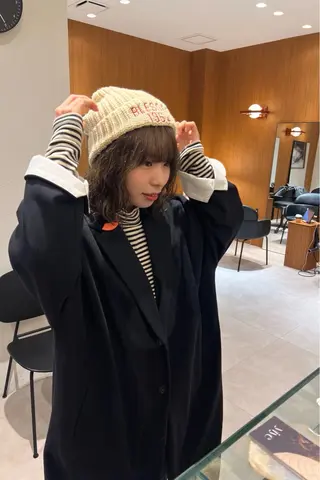 ミディアム カラー パーマ yiye   神宮前所属・manami /暖色 /カットモデル募集のヘアスタイル