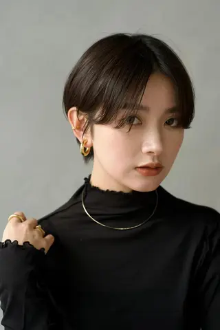 ミディアム カラー パーマ CEINE loqのヘアスタイル