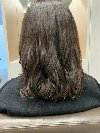 セミロング パーマ ボブパーマコテ巻き風 パーマNo1深江秀平のヘアスタイル