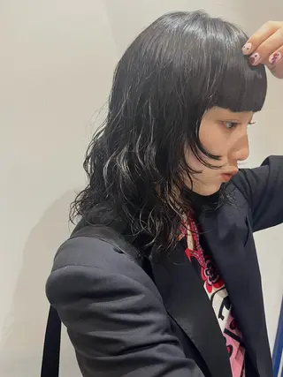 セミロング パーマ ニュアンスヘア☆樋口 希世☆のヘアスタイル