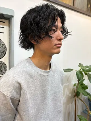 ショート パーマ メンズ 無料カット/ 癖毛風パーマ/凜のヘアスタイル