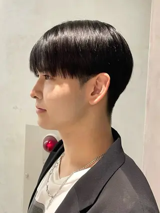 ショート カラー メンズ センターパート/ マッシュ 小野 樹のヘアスタイル