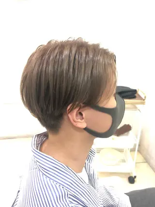 ショート メンズ 髪質改善× ハイライト溝江のヘアスタイル